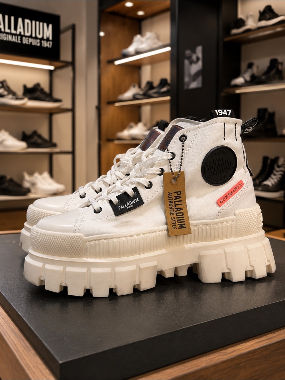 Palladium Off-White Chunky Platform High-Top Sneakers